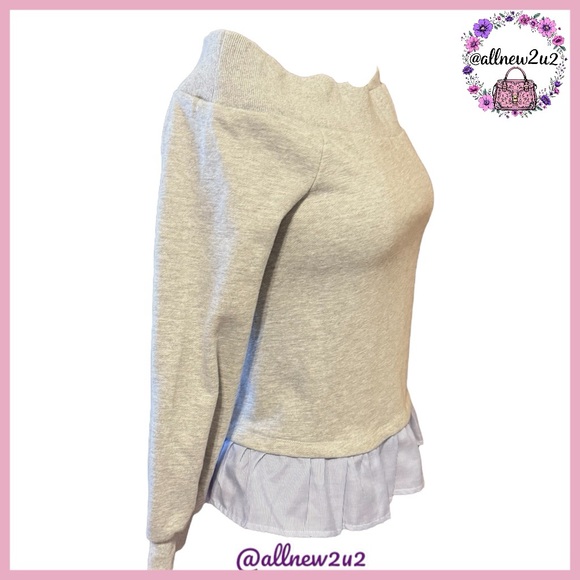 New After Market Off Shoulder Sweatshirt Peplum Ruffle Hem Small Host Pick - Picture 5 of 17
